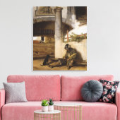 Soldat wacht mit seinem Haustier ein Tor Leinwanddruck (Insitu (Wohnzimmer))