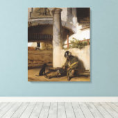 Soldat wacht mit seinem Haustier ein Tor Leinwanddruck (Insitu (Holzboden))