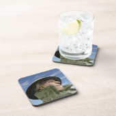 Soldat WW1 im Regenmantel und im Sturzhelm Untersetzer (Rechte Seite)