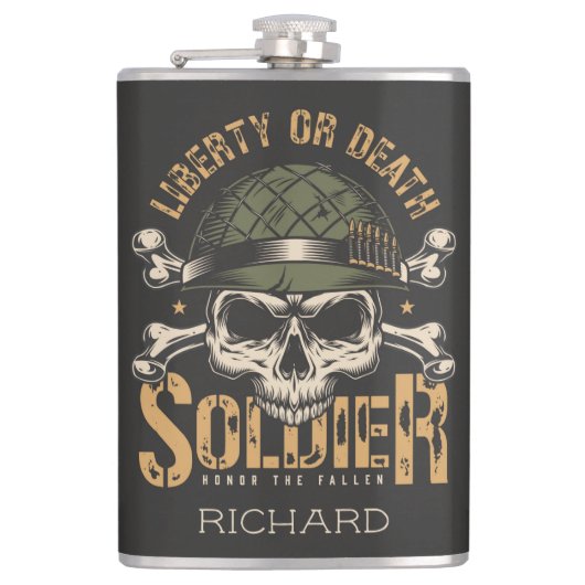 Soldat Zitat Flachmann (Vorderseite)