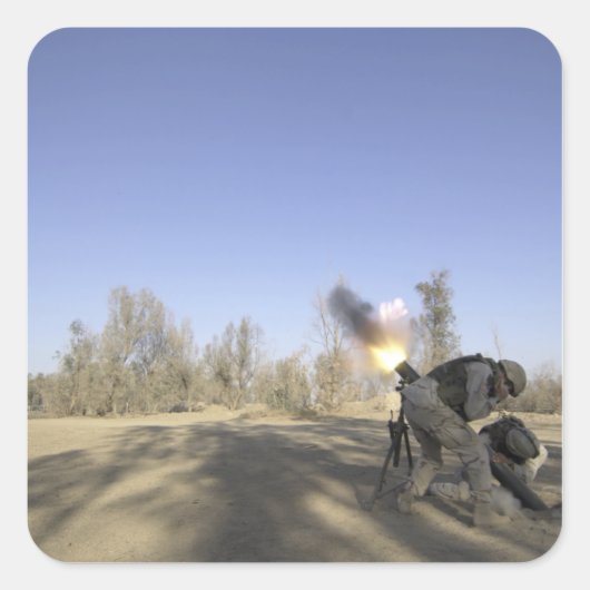 Soldaten 2 quadratischer aufkleber (Vorderseite)