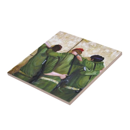 Soldaten an der Klagemauer in Jerusalem Fliese (Seite)