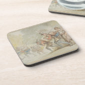 Soldaten auf einem im März 1805 (Stift u. Tinte Getränkeuntersetzer (Linke Seite)