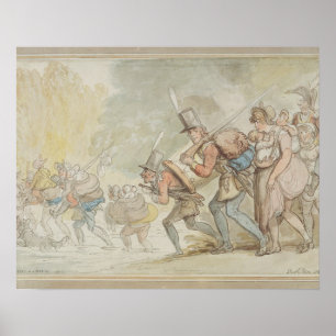Soldaten auf einem März, 1805 (Stift & Tinte und W Poster