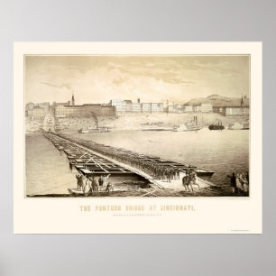 Soldaten auf einer Cincinnati-Ponton-Brücke 1864 Poster
