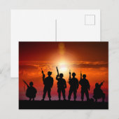 Soldaten bei Sonnenuntergang Postkarte (Vorne/Hinten)