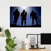 Soldaten der Armee-Silhouetten Poster (Heimbüro)