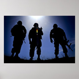 Soldaten der Armee-Silhouetten Poster