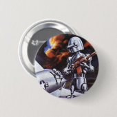 Soldaten der Vintagen Science Fiction Button (Vorne & Hinten)