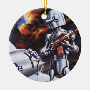 Soldaten der Vintagen Science Fiction Keramik Ornament