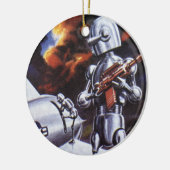 Soldaten der Vintagen Science Fiction Keramik Ornament (Links)