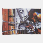 Soldaten der Vintagen Science Fiction Küchentuch (Horizontal)