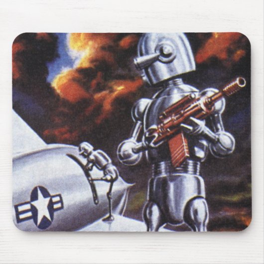 Soldaten der Vintagen Science Fiction Mousepad (Vorne)