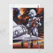 Soldaten der Vintagen Science Fiction Postkarte (Vorne/Hinten)