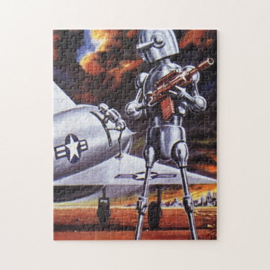 Soldaten der Vintagen Science Fiction Puzzle (Vertikal)