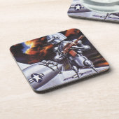 Soldaten der Vintagen Science Fiction Untersetzer (Linke Seite)