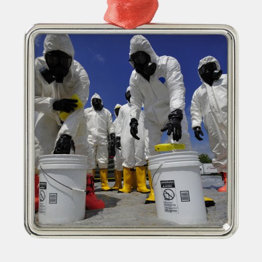 Soldaten des 457. Chemiebattalions Silbernes Ornament (Vorne)