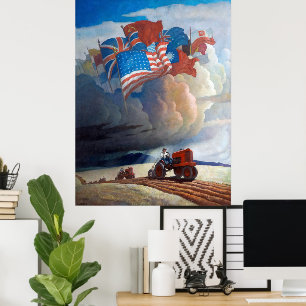 Soldaten des Bodens von Newell Convers Wyeth Poster