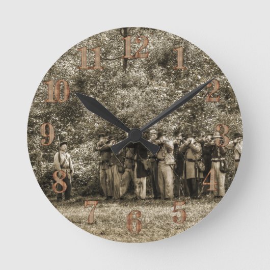 Soldaten des zivilen Krieges Runde Wanduhr (Vorderseite)