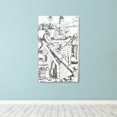 Soldaten, die eine Kanone feuern Leinwanddruck (Insitu (Holzboden))