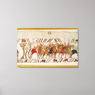 Soldaten, die Hastings verlassen, um Kampf mit zu Leinwanddruck