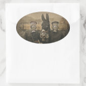 Soldaten, Donkey und Gasmasken Ovaler Aufkleber (Tasche)