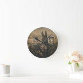 Soldaten, Donkey und Gasmasken Runde Wanduhr (Zuhause)