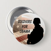 Soldaten für OBAMA Button (Vorne & Hinten)