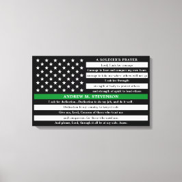 Soldaten Gebet Personalisiert dünne grüne Linie Leinwanddruck