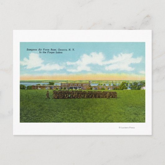 Soldaten marschieren in der Formation Postkarte (Vorderseite)