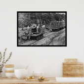 Soldaten mit einer Cannon auf einem Eisenbahnwagen Poster (Küche)