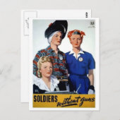 Soldaten ohne Gewehr Vintage Poster Postkarte (Vorne/Hinten)