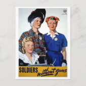 Soldaten ohne Gewehr Vintage Poster Postkarte (Vorderseite)