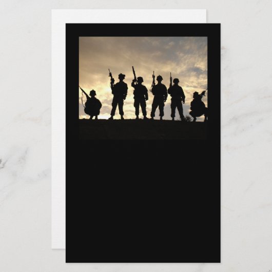Soldaten-Silhouette Briefpapier (Vorne/Hinten)
