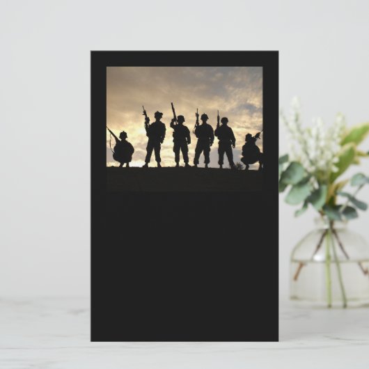 Soldaten-Silhouette Briefpapier (Stehend Vorderseite)