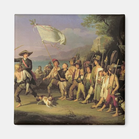 Soldaten spielen, römische Revolution 1848 Magnet (Vorne)