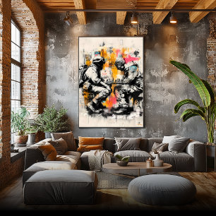 Soldaten spielen Schach – Antikriegs-Poster für St Poster