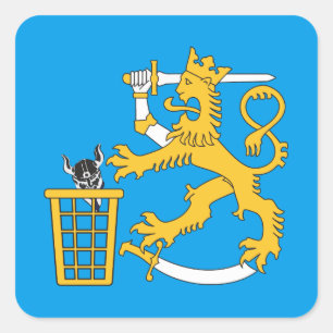 Soldaten von odinit ja suomileijona, tarra quadratischer aufkleber