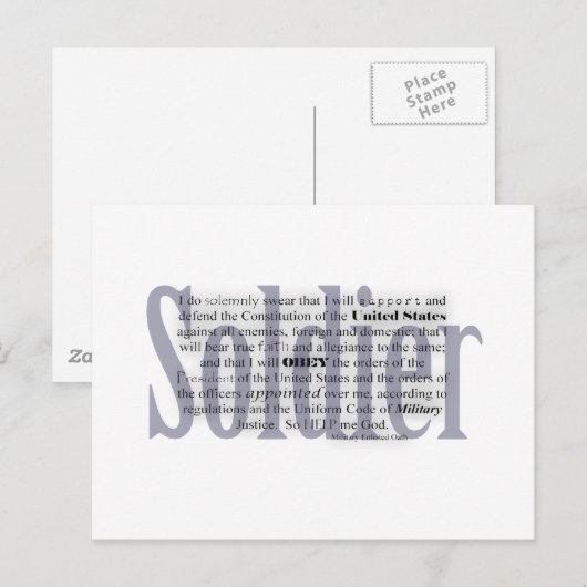 Soldateneid Postkarte (Vorne/Hinten)