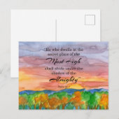Soldatenpsalm 91 Schrift Bibelvers Sonnenuntergang Postkarte (Vorne/Hinten)