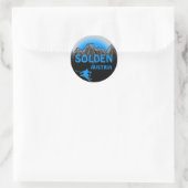 Solden Austria blaue Skigo Logo-Aufkleber Runder Aufkleber (Tasche)