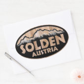 Solden Austria Holzschild oval Aufkleber (Umschlag)