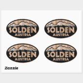 Solden Austria Holzschild oval Aufkleber (Blatt)