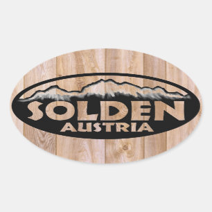 Solden Austria Holzschild oval Aufkleber