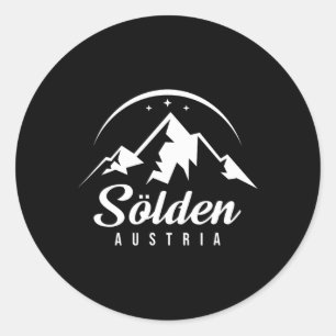 Sölden Austria Ski Resort Skifahren Snowboarden So Runder Aufkleber