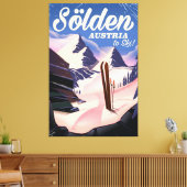 Sölden Austria Vintages Skipposter Leinwanddruck (Insitu (Wohnzimmer))