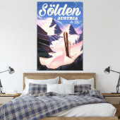 Sölden Austria Vintages Skipposter Leinwanddruck (Insitu (Schlafzimmer))