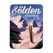 Sölden Austria Vintages Skipposter Magnet (Vertikal)
