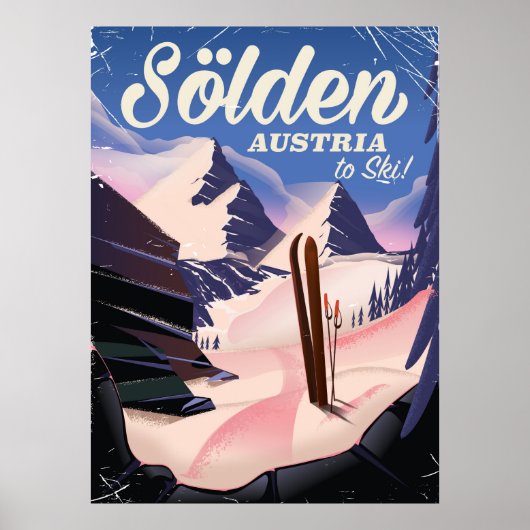 Sölden Austria Vintages Skipposter Poster (Vorne)
