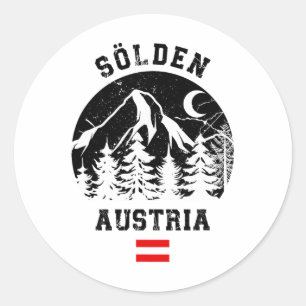Sölden Österreich Alpen Skigebiet Alpinski Sölden Runder Aufkleber